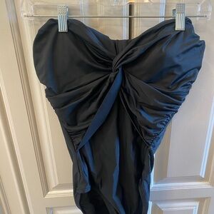 J. Crew Black Twist Front One Piece Swimsuit